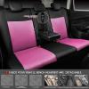 imageCAR PASS Leather Car Seat Covers ampamp Car Floor MatsUniversal Fit for SUV Sedan TruckMesh w 5m SpongeAirbag Compatible Automotive Interior Covers Full Sets Combo Set Black Charcoal GrayPink and Black