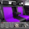 imageCAR PASS Leather Car Seat Covers ampamp Car Floor MatsUniversal Fit for SUV Sedan TruckMesh w 5m SpongeAirbag Compatible Automotive Interior Covers Full Sets Combo Set Black Charcoal GrayBlack and Purple