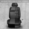imageCAR PASS Leather Car Seat Covers ampamp Car Floor MatsUniversal Fit for SUV Sedan TruckMesh w 5m SpongeAirbag Compatible Automotive Interior Covers Full Sets Combo Set Black Charcoal GrayBlack and Gray