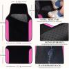 imageCAR PASS Leather Car Seat Covers ampamp Car Floor MatsUniversal Fit for SUV Sedan TruckMesh w 5m SpongeAirbag Compatible Automotive Interior Covers Full Sets Combo Set Black Charcoal GrayPink and Black