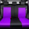imageCAR PASS Leather Car Seat Covers ampamp Car Floor MatsUniversal Fit for SUV Sedan TruckMesh w 5m SpongeAirbag Compatible Automotive Interior Covers Full Sets Combo Set Black Charcoal GrayBlack and Purple