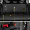 imageCAR PASS Leather Diamond Bling Car Seat Cover 2 Front Interior Sets Waterproof Universal Shining Glitter Crystal Sparkle Fit for 95 Automotive Truck SUV Cute Women Girl Black Silver RhinestoneBlack Rear