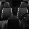 imageCAR PASS Leather Diamond Bling Car Seat Cover 2 Front Interior Sets Waterproof Universal Shining Glitter Crystal Sparkle Fit for 95 Automotive Truck SUV Cute Women Girl Black Silver RhinestoneZebra Print