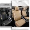 imageCAR PASS Leather Diamond Bling Car Seat Cover 2 Front Interior Sets Waterproof Universal Shining Glitter Crystal Sparkle Fit for 95 Automotive Truck SUV Cute Women Girl Black Silver RhinestoneBeige