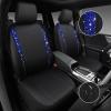 imageCAR PASS Leather Diamond Bling Car Seat Cover 2 Front Interior Sets Waterproof Universal Shining Glitter Crystal Sparkle Fit for 95 Automotive Truck SUV Cute Women Girl Black Silver RhinestoneBlue Oxford