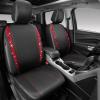 imageCAR PASS Leather Diamond Bling Car Seat Cover 2 Front Interior Sets Waterproof Universal Shining Glitter Crystal Sparkle Fit for 95 Automotive Truck SUV Cute Women Girl Black Silver RhinestoneRed