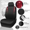 imageCAR PASS Leather Diamond Bling Car Seat Cover 2 Front Interior Sets Waterproof Universal Shining Glitter Crystal Sparkle Fit for 95 Automotive Truck SUV Cute Women Girl Black Silver RhinestoneRed Oxford