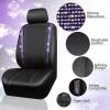 imageCAR PASS Leather Diamond Bling Car Seat Cover 2 Front Interior Sets Waterproof Universal Shining Glitter Crystal Sparkle Fit for 95 Automotive Truck SUV Cute Women Girl Black Silver RhinestoneViolet Purple