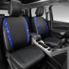 imageCAR PASS Leather Diamond Bling Car Seat Cover 2 Front Interior Sets Waterproof Universal Shining Glitter Crystal Sparkle Fit for 95 Automotive Truck SUV Cute Women Girl Black Silver RhinestoneBlue