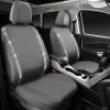 imageCAR PASS Leather Diamond Bling Car Seat Cover 2 Front Interior Sets Waterproof Universal Shining Glitter Crystal Sparkle Fit for 95 Automotive Truck SUV Cute Women Girl Black Silver RhinestoneGray Leather