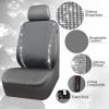 imageCAR PASS Leather Diamond Bling Car Seat Cover 2 Front Interior Sets Waterproof Universal Shining Glitter Crystal Sparkle Fit for 95 Automotive Truck SUV Cute Women Girl Black Silver RhinestoneGray Leather