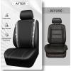 imageCAR PASS Leather Diamond Bling Car Seat Cover 2 Front Interior Sets Waterproof Universal Shining Glitter Crystal Sparkle Fit for 95 Automotive Truck SUV Cute Women Girl Black Silver RhinestoneSilver 8 Seats