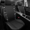 imageCAR PASS Leather Diamond Bling Car Seat Cover 2 Front Interior Sets Waterproof Universal Shining Glitter Crystal Sparkle Fit for 95 Automotive Truck SUV Cute Women Girl Black Silver RhinestoneBlack Eight Seats