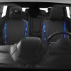 imageCAR PASS Leather Diamond Bling Car Seat Cover 2 Front Interior Sets Waterproof Universal Shining Glitter Crystal Sparkle Fit for 95 Automotive Truck SUV Cute Women Girl Black Silver RhinestoneBlue