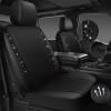 imageCAR PASS Leather Diamond Bling Car Seat Cover 2 Front Interior Sets Waterproof Universal Shining Glitter Crystal Sparkle Fit for 95 Automotive Truck SUV Cute Women Girl Black Silver RhinestoneBlack Mesh