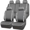 imageCAR PASS Leather Diamond Bling Car Seat Cover 2 Front Interior Sets Waterproof Universal Shining Glitter Crystal Sparkle Fit for 95 Automotive Truck SUV Cute Women Girl Black Silver RhinestoneGray