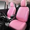 imageCAR PASS Leather Diamond Bling Car Seat Cover 2 Front Interior Sets Waterproof Universal Shining Glitter Crystal Sparkle Fit for 95 Automotive Truck SUV Cute Women Girl Black Silver RhinestonePink leather