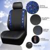 imageCAR PASS Leather Diamond Bling Car Seat Cover 2 Front Interior Sets Waterproof Universal Shining Glitter Crystal Sparkle Fit for 95 Automotive Truck SUV Cute Women Girl Black Silver RhinestoneBlue
