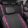 imageCAR PASS Leather Diamond Bling Car Seat Cover 2 Front Interior Sets Waterproof Universal Shining Glitter Crystal Sparkle Fit for 95 Automotive Truck SUV Cute Women Girl Black Silver RhinestonePink Diamond