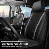 imageCAR PASS Leather Diamond Bling Car Seat Cover 2 Front Interior Sets Waterproof Universal Shining Glitter Crystal Sparkle Fit for 95 Automotive Truck SUV Cute Women Girl Black Silver RhinestoneBlack Velvet Silver Diamond