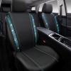 imageCAR PASS Leather Diamond Bling Car Seat Cover 2 Front Interior Sets Waterproof Universal Shining Glitter Crystal Sparkle Fit for 95 Automotive Truck SUV Cute Women Girl Black Silver RhinestoneMint
