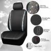 imageCAR PASS Leather Diamond Bling Car Seat Cover 2 Front Interior Sets Waterproof Universal Shining Glitter Crystal Sparkle Fit for 95 Automotive Truck SUV Cute Women Girl Black Silver RhinestoneColorful Diamond