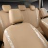 imageCAR PASS Leather Diamond Bling Car Seat Cover 2 Front Interior Sets Waterproof Universal Shining Glitter Crystal Sparkle Fit for 95 Automotive Truck SUV Cute Women Girl Black Silver RhinestoneBeige