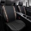 imageCAR PASS Leather Diamond Bling Car Seat Cover 2 Front Interior Sets Waterproof Universal Shining Glitter Crystal Sparkle Fit for 95 Automotive Truck SUV Cute Women Girl Black Silver RhinestoneGold