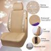 imageCAR PASS Leather Diamond Bling Car Seat Cover 2 Front Interior Sets Waterproof Universal Shining Glitter Crystal Sparkle Fit for 95 Automotive Truck SUV Cute Women Girl Black Silver RhinestoneBeige Leather