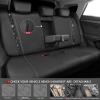 imageCAR PASS Leather Diamond Bling Car Seat Cover 2 Front Interior Sets Waterproof Universal Shining Glitter Crystal Sparkle Fit for 95 Automotive Truck SUV Cute Women Girl Black Silver RhinestoneBlack Rear