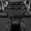 imageCAR PASS Leather Diamond Bling Car Seat Cover 2 Front Interior Sets Waterproof Universal Shining Glitter Crystal Sparkle Fit for 95 Automotive Truck SUV Cute Women Girl Black Silver RhinestoneBlack Eight Seats