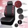 imageCAR PASS Leather Diamond Bling Car Seat Cover 2 Front Interior Sets Waterproof Universal Shining Glitter Crystal Sparkle Fit for 95 Automotive Truck SUV Cute Women Girl Black Silver RhinestoneRed