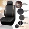 imageCAR PASS Leather Diamond Bling Car Seat Cover 2 Front Interior Sets Waterproof Universal Shining Glitter Crystal Sparkle Fit for 95 Automotive Truck SUV Cute Women Girl Black Silver RhinestoneChampagne Gold Diamond