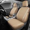 imageCAR PASS Leather Diamond Bling Car Seat Cover 2 Front Interior Sets Waterproof Universal Shining Glitter Crystal Sparkle Fit for 95 Automotive Truck SUV Cute Women Girl Black Silver RhinestoneBeige Leather