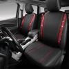 imageCAR PASS Leather Diamond Bling Car Seat Cover 2 Front Interior Sets Waterproof Universal Shining Glitter Crystal Sparkle Fit for 95 Automotive Truck SUV Cute Women Girl Black Silver RhinestoneRed Diamond