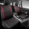 imageCAR PASS Leather Diamond Bling Car Seat Cover 2 Front Interior Sets Waterproof Universal Shining Glitter Crystal Sparkle Fit for 95 Automotive Truck SUV Cute Women Girl Black Silver RhinestoneRed Diamond