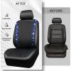 imageCAR PASS Leather Diamond Bling Car Seat Cover 2 Front Interior Sets Waterproof Universal Shining Glitter Crystal Sparkle Fit for 95 Automotive Truck SUV Cute Women Girl Black Silver RhinestoneBlue