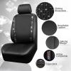 imageCAR PASS Leather Diamond Bling Car Seat Cover 2 Front Interior Sets Waterproof Universal Shining Glitter Crystal Sparkle Fit for 95 Automotive Truck SUV Cute Women Girl Black Silver RhinestoneBlack Diamond