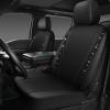 imageCAR PASS Leather Diamond Bling Car Seat Cover 2 Front Interior Sets Waterproof Universal Shining Glitter Crystal Sparkle Fit for 95 Automotive Truck SUV Cute Women Girl Black Silver RhinestoneBlack Mesh