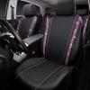 imageCAR PASS Leather Diamond Bling Car Seat Cover 2 Front Interior Sets Waterproof Universal Shining Glitter Crystal Sparkle Fit for 95 Automotive Truck SUV Cute Women Girl Black Silver RhinestonePink Diamond