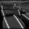 imageCAR PASS Leather Diamond Bling Car Seat Cover 2 Front Interior Sets Waterproof Universal Shining Glitter Crystal Sparkle Fit for 95 Automotive Truck SUV Cute Women Girl Black Silver RhinestoneSilver 8 Seats