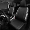 imageCAR PASS Leather Diamond Bling Car Seat Cover 2 Front Interior Sets Waterproof Universal Shining Glitter Crystal Sparkle Fit for 95 Automotive Truck SUV Cute Women Girl Black Silver RhinestoneZebra Print