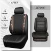 imageCAR PASS Leather Diamond Bling Car Seat Cover 2 Front Interior Sets Waterproof Universal Shining Glitter Crystal Sparkle Fit for 95 Automotive Truck SUV Cute Women Girl Black Silver RhinestoneChampagne Gold Diamond