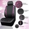 imageCAR PASS Leather Diamond Bling Car Seat Cover 2 Front Interior Sets Waterproof Universal Shining Glitter Crystal Sparkle Fit for 95 Automotive Truck SUV Cute Women Girl Black Silver RhinestonePink Diamond