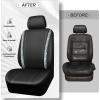 imageCAR PASS Leather Diamond Bling Car Seat Cover 2 Front Interior Sets Waterproof Universal Shining Glitter Crystal Sparkle Fit for 95 Automotive Truck SUV Cute Women Girl Black Silver RhinestoneColorful Diamond
