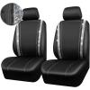 imageCAR PASS Leather Diamond Bling Car Seat Cover 2 Front Interior Sets Waterproof Universal Shining Glitter Crystal Sparkle Fit for 95 Automotive Truck SUV Cute Women Girl Black Silver RhinestoneSilver