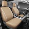 imageCAR PASS Leather Diamond Bling Car Seat Cover 2 Front Interior Sets Waterproof Universal Shining Glitter Crystal Sparkle Fit for 95 Automotive Truck SUV Cute Women Girl Black Silver RhinestoneBeige Leather