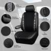 imageCAR PASS Leather Diamond Bling Car Seat Cover 2 Front Interior Sets Waterproof Universal Shining Glitter Crystal Sparkle Fit for 95 Automotive Truck SUV Cute Women Girl Black Silver RhinestoneBlack Velvet Silver Diamond