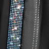imageCAR PASS Leather Diamond Bling Car Seat Cover 2 Front Interior Sets Waterproof Universal Shining Glitter Crystal Sparkle Fit for 95 Automotive Truck SUV Cute Women Girl Black Silver RhinestoneColorful Diamond