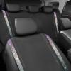 imageCAR PASS Leather Diamond Bling Car Seat Cover 2 Front Interior Sets Waterproof Universal Shining Glitter Crystal Sparkle Fit for 95 Automotive Truck SUV Cute Women Girl Black Silver RhinestoneMulticolor Diamond